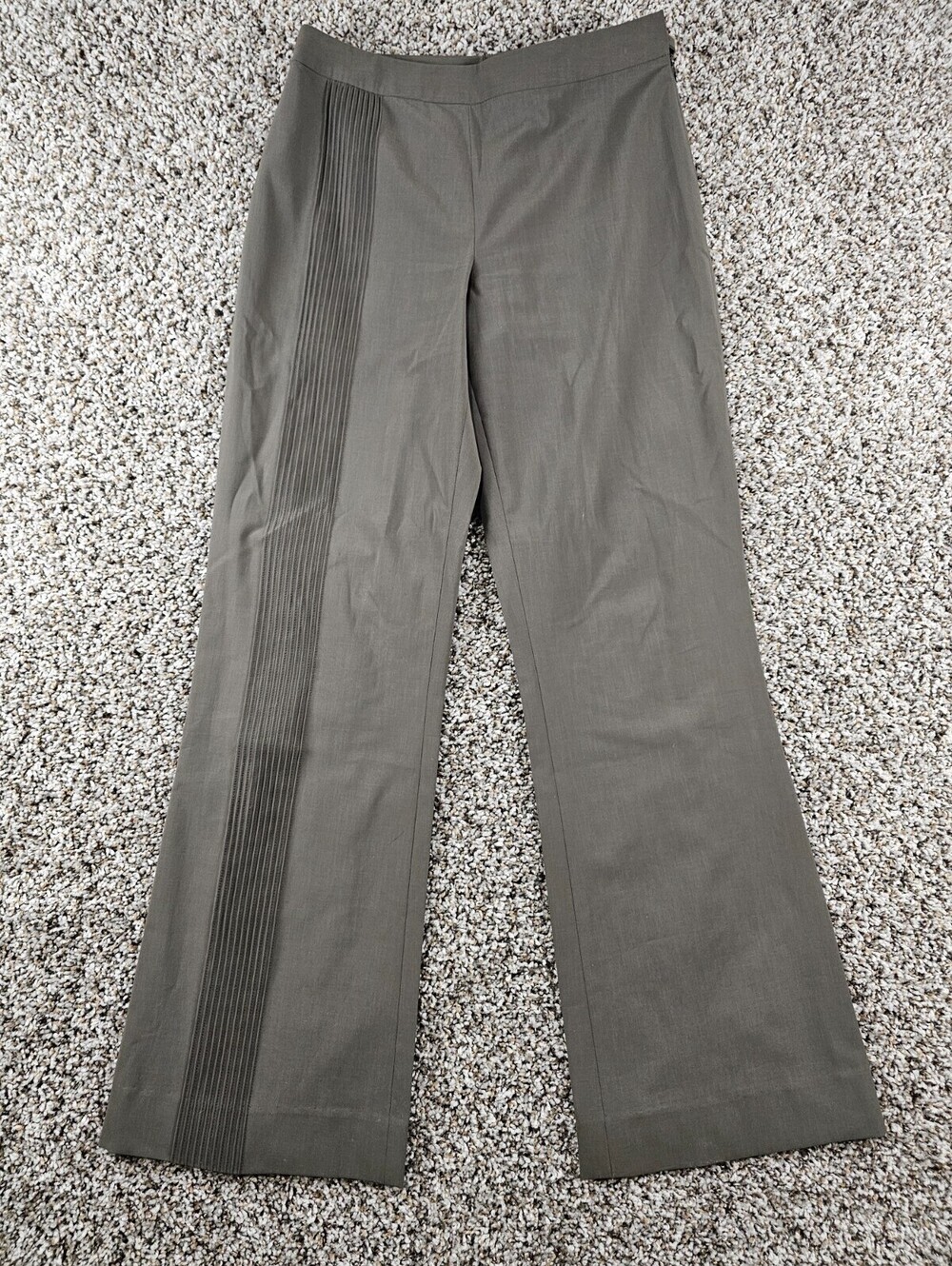 Vintage Etcetera Womens Sz 2 Wide Leg Dress Pants Taupe Pleated Bottom Low Rise